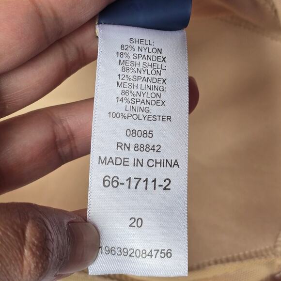 NWOT Swimsuits for All Plus Size 20 Cap Sleeve Cut-Out One-Piece 40D/DD Pink - Picture 10 of 12